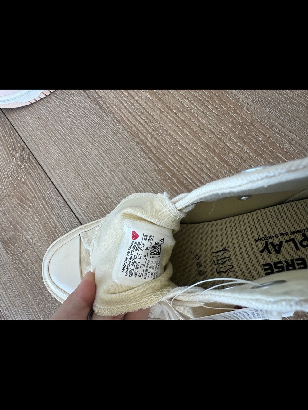 NWT!! Converse x PLAY Comme des Garçons Chuck 7.5 US - Picture 6 of 6